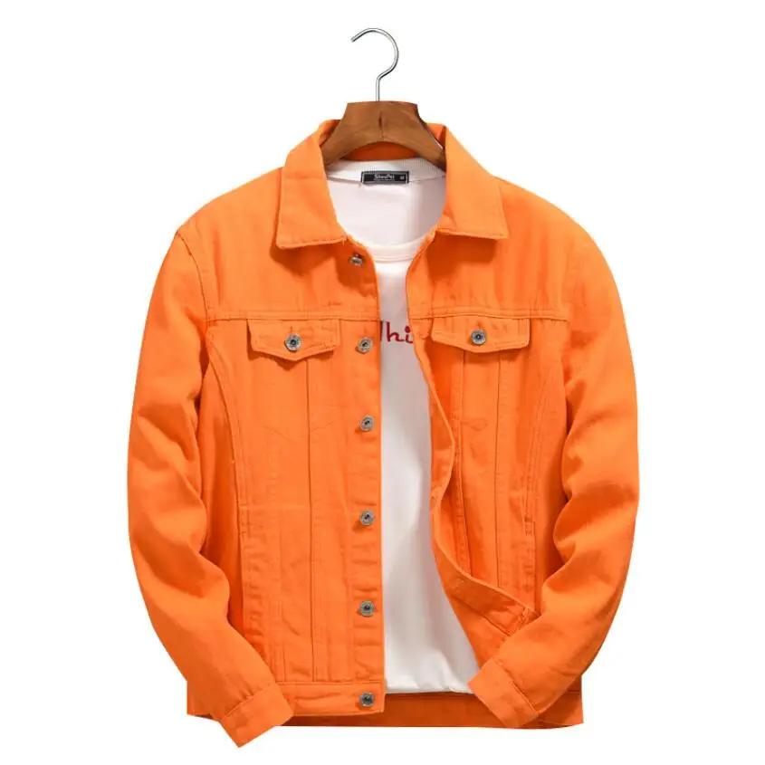 Purple Orange Men Women Outwear Cowboy Coats Top Quality Men Denim Jackets New Autumn Casual Loose Jean Jacket Men C